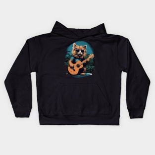 Hawaiian Guitar Music Concert Festival Funny Cat Hawaii Kids Hoodie